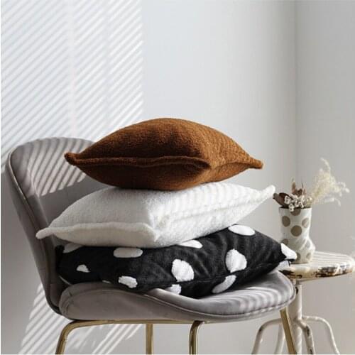 Plush Pillow Case Nordic Bedding Decorative Pillows Cover Pillowcase Scandi Room Playroom Sofa Chair Decoration Deco