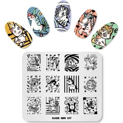 Rolabling Nail Stamping Plates MIN Series Horses Nail Decoration Stamp Manicure Plate Nail Art Stamping Templates