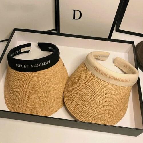 Sunscreen Cap Sun Hats Anti-UV Female Outdoor for Lightweight Empty Top Cap for Female Beach Hand Made Straw Hats 2021