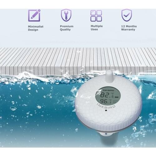 Inkbird IBS-P01 Digital Temperature Display Floating Pool Thermometer Wireless Temperature Recorder for Swimming Pool Baby Bath