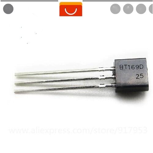 50pcs BT169D BT169 TO-92 Triacs Thyristor SCR 400V 9A 3-Pin SPT new original