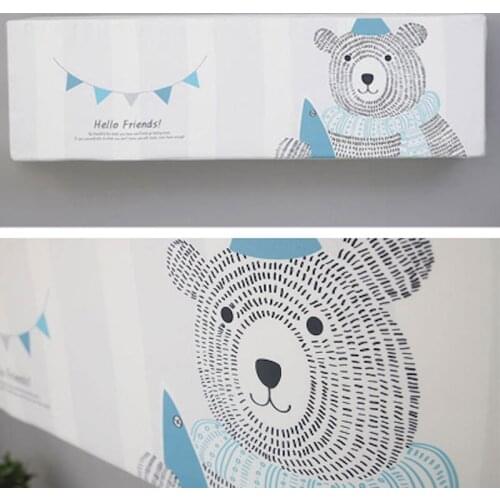 Indoor Air Conditioner Cover Wall Mounted Decorative Hood 74 78 81 85 89 95 x 27 x 19cm Bear White