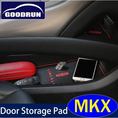 Inner Door Storage Pad FOR Lincoln MKX Silica gel Slot Armrest Cup Holders Rubber Non-slip Mats Accessories
