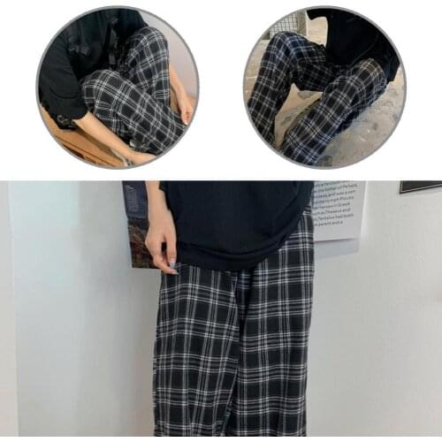 Lady Casual Wide Leg Straight Pants Summer Summer Pants Elastic Waist for Office