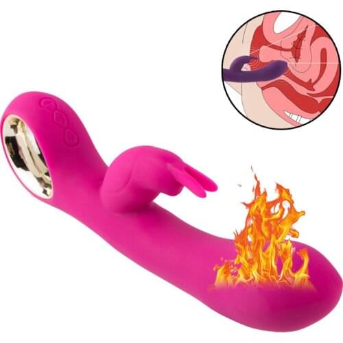 USB Charging Magic Heating Dildo Vibrator for Woman G Spot Vaginal Massager Female Masturbation Clitoris Stimulator Sex Vibrator