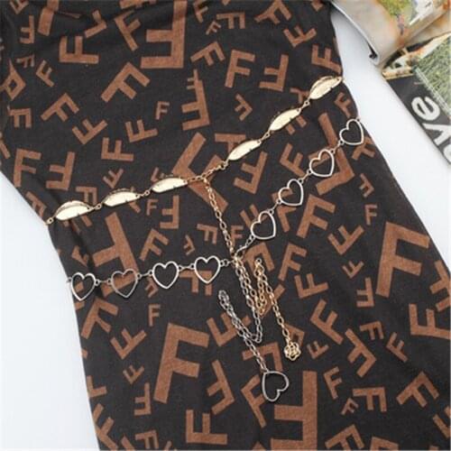 Waist chain lady leaf love heart decoration thin waistband simple hundred matching dress fashion small belt skirt