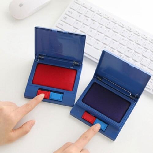 1pc 9850 blue red semiautomatic stamp pad carimbos ink pad for stamp inkpad office material school supplies