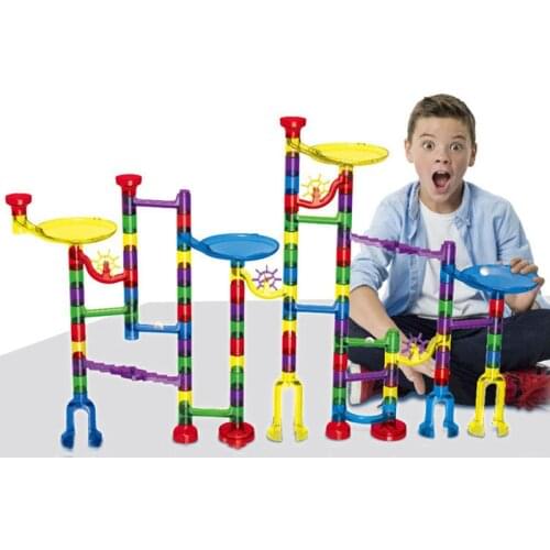 105pcs 5 Styles DIY Marble Race Run Maze Glass Balls Track Building Blocks Children Christmas Gift For Baby Educational Toys