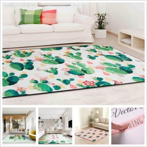 120*180cm Plant Cactus Carpet Design Kids Bedroom Area Rug Child Crawling Play Mat Rug Non-slip Living Room Carpets Floor Mats