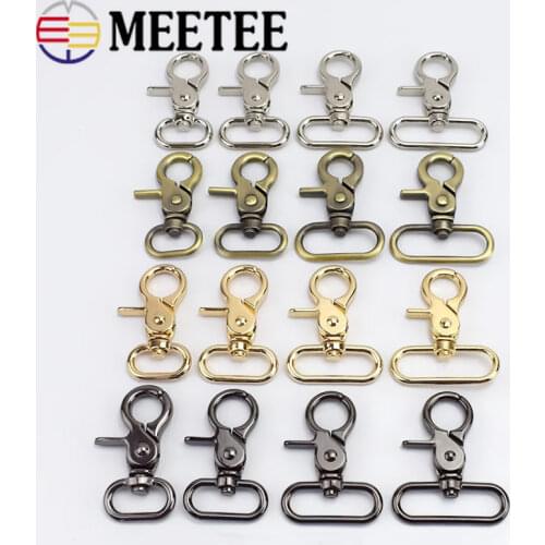 2/4/10pcs Meetee 20/25/32/38mm Luggage Strap Metal Buckles Bags Lobster Carbines Swivel Trigger Snap Hook Collar DIY Accessory