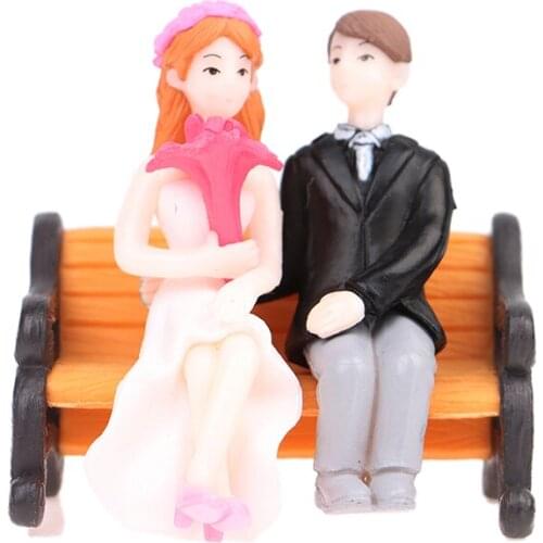 3pcs/set Romantic Lover Doll Parks Dating Couple Wedding Ornament Small Statue