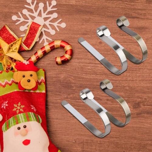 4Pcs Christmas Fireplace Door Socks Key Clothes Racks Home Kitchen Hook Hangers