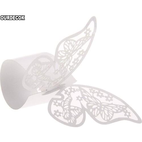 50pcs Hollow Butterfly Napkin Buckles Paper Napkin Rings for Wedding Party Decoration Wedding Favors