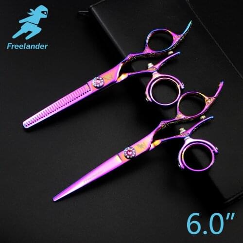 "6.0in. Freelander Rotate The Handle Profissional Hairdressing Scissors Cutting Scissors Set Barber Shears Stainless Steel Type"