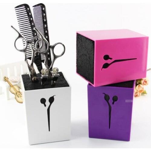 1pc Acrylic hair scissors box hair brush comb clip tools storage case barber accessories salon styling holder boxes