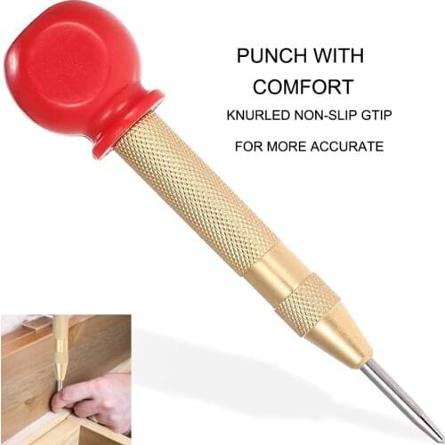 Automatic Center Punch with Adjustable Impact Brass Metal Punch Is Universally Used Adjustable Knurled Cap To Control Impact