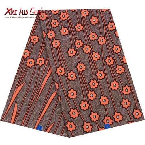 Free Shipping Xiaohua Brands African Fabric Wax Cotton Ankara Flowers Fashion Sewing Long Dresses 6 Yards 40FS1294
