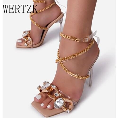 Sexy Summer Sandals Shoes For Women Party Cross-Tied Rome Classics Lace-up Concise Mixed Colors Peep Toe Chain Serpentine Pvc