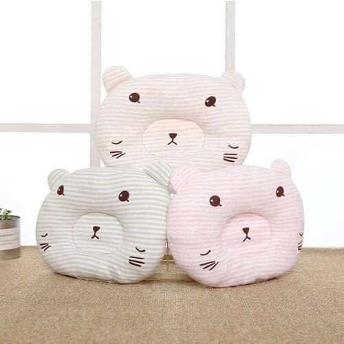 Baby Pillow Head Protector Anti Roll Shaping Pillow Baby Decoration Room Cartoon Small Bear Colored Cotton Pillow Newborns Baby