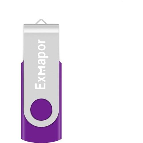 Exmapor 16GB Metal Swivel USB Flash Drives Thumb Pen Drive 16 GB USB2.0 Memory Stick for Computer Mac Tablet Data Storage Purple