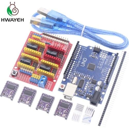 Cnc shield V3 engraving machine 3D Printe+ 4pcs DRV8825 driver expansion board for Arduino UNO R3 with USB cable
