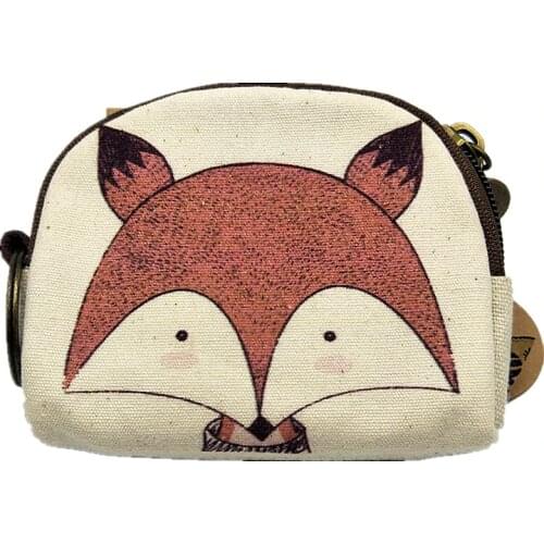 M198 2017 Personality Women Purses Cartoon Cute Animal Patterns Fox Giraffe Summer Lady Mini Linen Small Shell Zero Purse