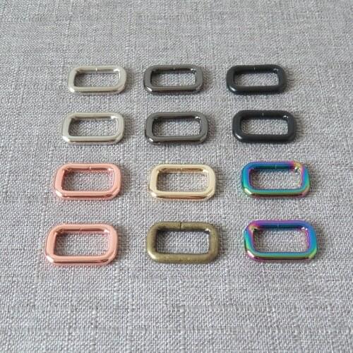 10pcs/Lot Martingale Collar Metal Hardware Rectangular Belt Buckle Loop D Ring For Bag Handbag Straps Clasp Dog Leash Accessory