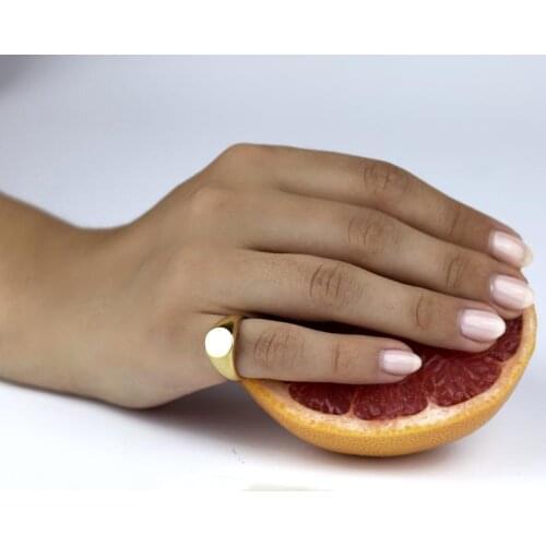 Minimalist Round signet Rings For Women Men Simple Jewelry Stainless Steel Couple Ring Bague Femme Best Friend Gifts