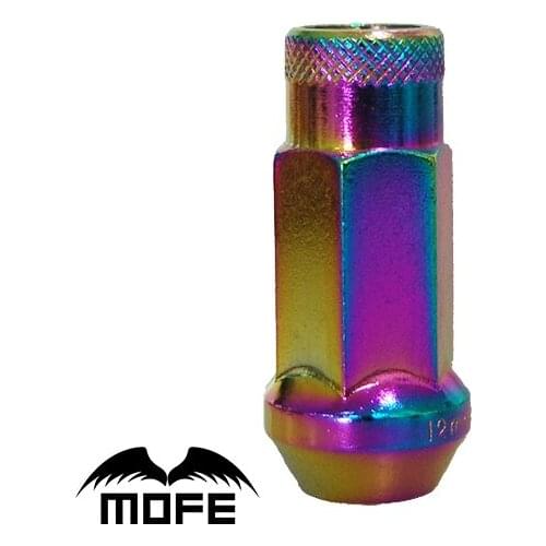 Mofe 20PCS M12 * P1.5 48mm Steel Racing Wheels Racing Lug Nuts Neo Chrome