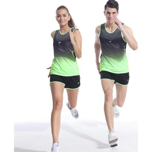 Men Women Yoga Sets Professional Marathon Running Sports Vest + Shorts Fitness Gym Track and Field Tank Tops Elastic Short Pants