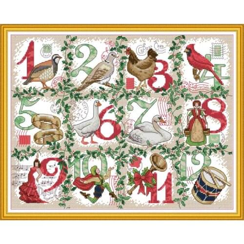 Christmas 12th count and stamped cross stitch kit 11CT 14CT needlework embroidery set DIY Hand Sewing Christmas Decoration Gift