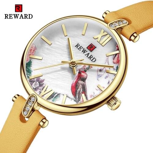 REWARD Women Watches Top Brand Fashion Casual Luxury Dress Watch Waterproof Genuine Leather Band Wristwatch for Lady RD23006L