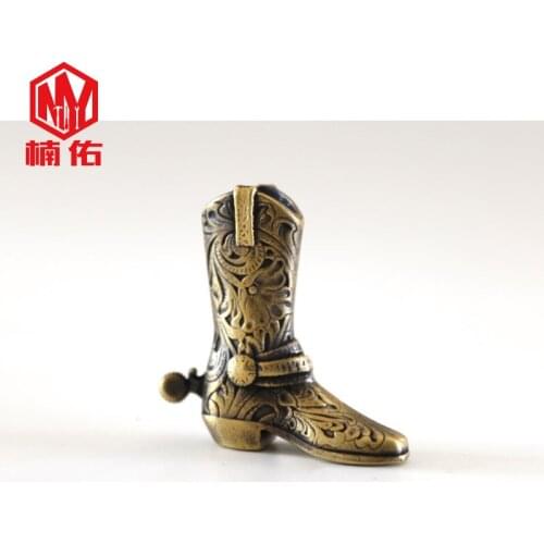 Pure Copper EDC Paracord Knife Bead High Boots Persona Lized Brass Retro Car Keychain Pendant DIY Knife Pendant
