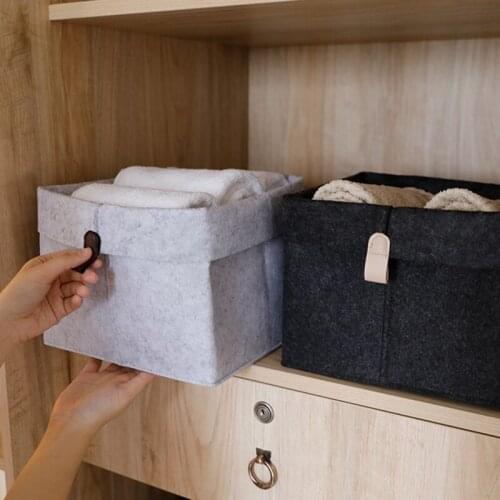 Felt Storage Box Sundries Storage Basket for Living Room laundry basket Foldable Sundries Home Closet Underwear Socks Organizer