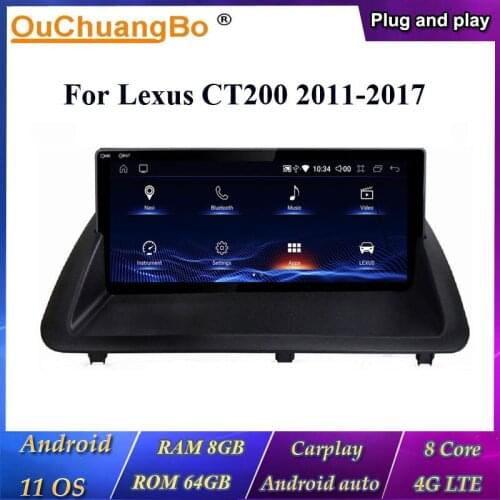 Ouchuangbo 10.25 Inch IPS Screen Car GPS Stereo For Lexus CT200 High Class With 8 Core 4GB Android 10 OS Support Original Knob