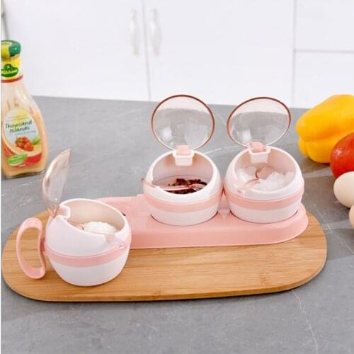 Plastic Kitchen Combination Seasoning Box Seasoning Tank Household Salt Shaker Seasoning Box Seasoning Box Seasoning Bottle Set