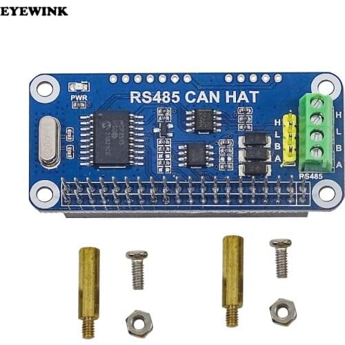 Waveshare RS485 CAN HAT for Raspberry Pi Zero/Zero W/Zero WH/2B/3B/3B+,onboard CAN controller: MCP2515,485 transceiver: SP3485