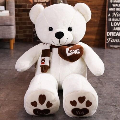 80-200cm Teddy bear plush pillow Big soft anime beat plush toy With Zipper Only Cover No Filling kids gift for Christmas