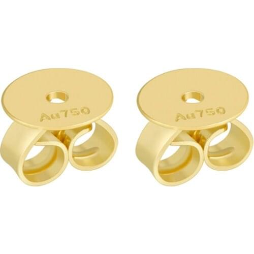 Sinya 18k Gold Earring Plug Finding Back Clasp Au750 Fine Jewelry DIY Accessories High Quality On Sale