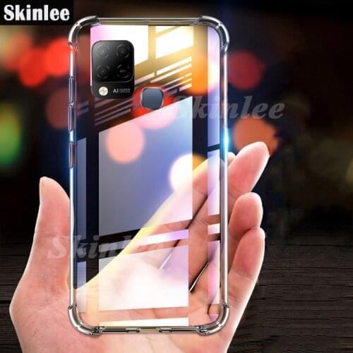 Skinlee For Infinix Hot 10 S Case Transparent Official Original Airbag Shockproof For Infinix Hot 10S Clear Cover