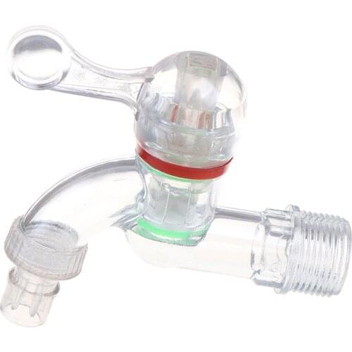 1pc Plastic 15mm,20mm Male Thread Transparent Faucet PC Water Tap Garden Irrigation Connector Washing Machine Water Valve