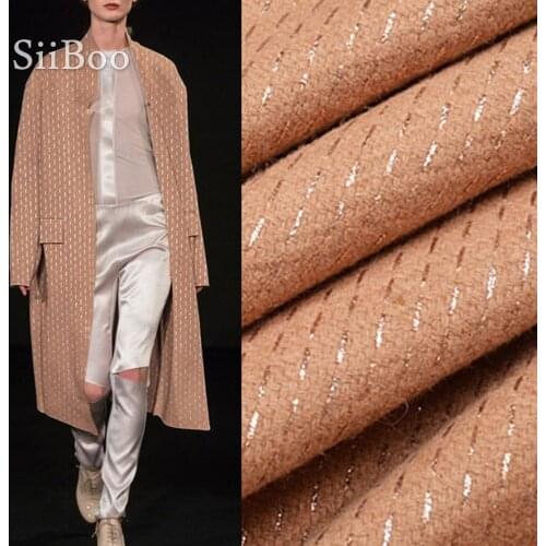 British style luxury metallic striped wool fabric for coat suits autumn winter woolen tissues for sewing SP4034 FREE SHIPPING
