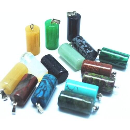 Socharming 15pcs/lot Charms Pendants natural stone opal malachite quartz for necklace making size 10xx20mm