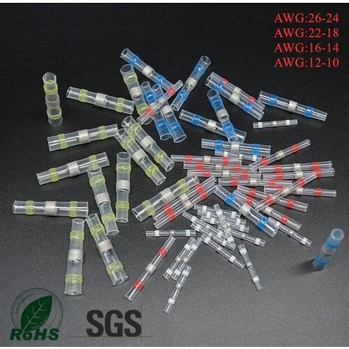 MandoWire Wire Connector Waterproof Solder Seal Sleeve Terminals Heat Shrink Electrical Wire Butt Connectors Kit Assortment