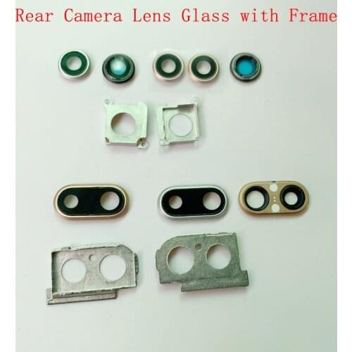 Rear Back Camera Lens Glass with Frame Holder Rear Housing Cover For iPhone 7 7Plus 8 8Plus Replacement Parts