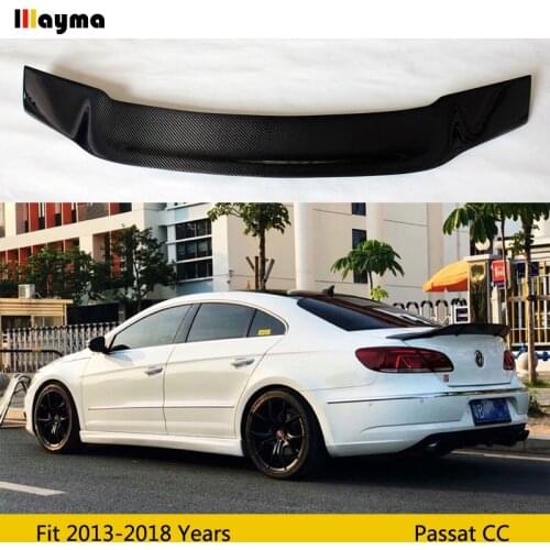 R style Carbon fiber rear trunk spoiler lip For VW Passat CC 2013-2018 CC CF styling spoiler wing