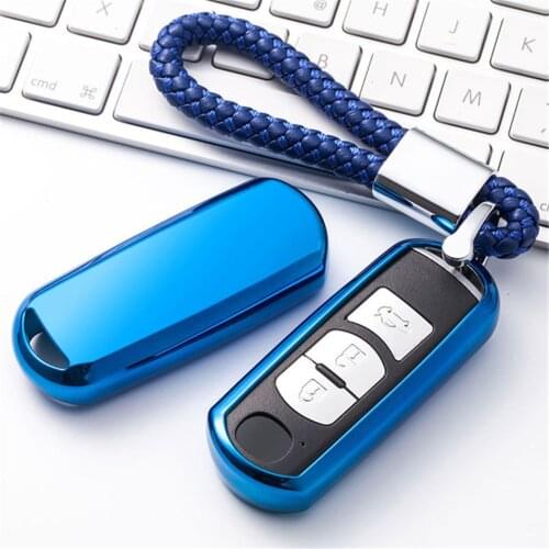 TPU Car Key Cover with PU Leather Keychain For Mazda 2 Mazda 3 Mazda 5 6 8 CX-3 CX-4 CX-5 CX-7 CX-9 Atenza Axela MX5 RX 323 626