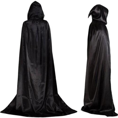 Unisex Adult Kids Halloween Hooded Cap Long Cloak Costume Cosplay Props