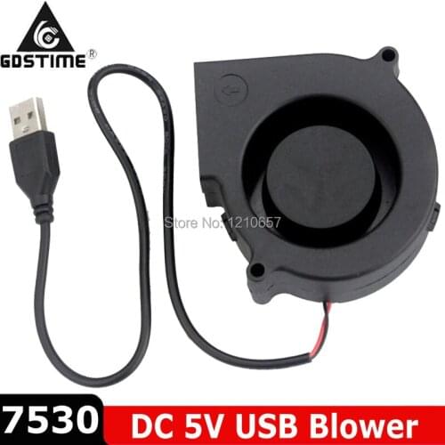 50 Pcs Lot USB 5V Air Cooling 75x30mm 75mm Low Noise Ventilation Cooling Blower Fan