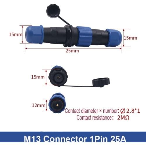 SD13 IP68 Waterproof Connector 1 2 3 4 5 6 7 Pin Electrical Aviation Male Plug In-line Female Socket Weld Wire Cable Connectors